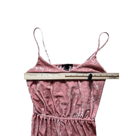 Forever 21 Dress Womens Small Pink Crushed Velvet Spaghetti Strap Mini Soft Glam - Picture 5 of 6